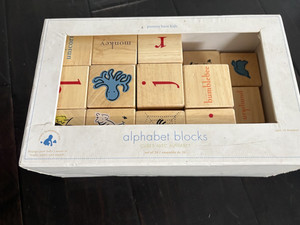 Pottery Barn Kids Neutral Building Blocks, Excellent Condition Baby Nursery