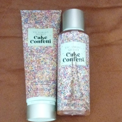 Victoria's Secret Cake Confetti Mist & Lotion Set Vanilla Cream Marshmallow 8oz