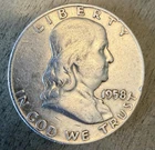 1958 Franklin Half Dollar. VG+ Condition.