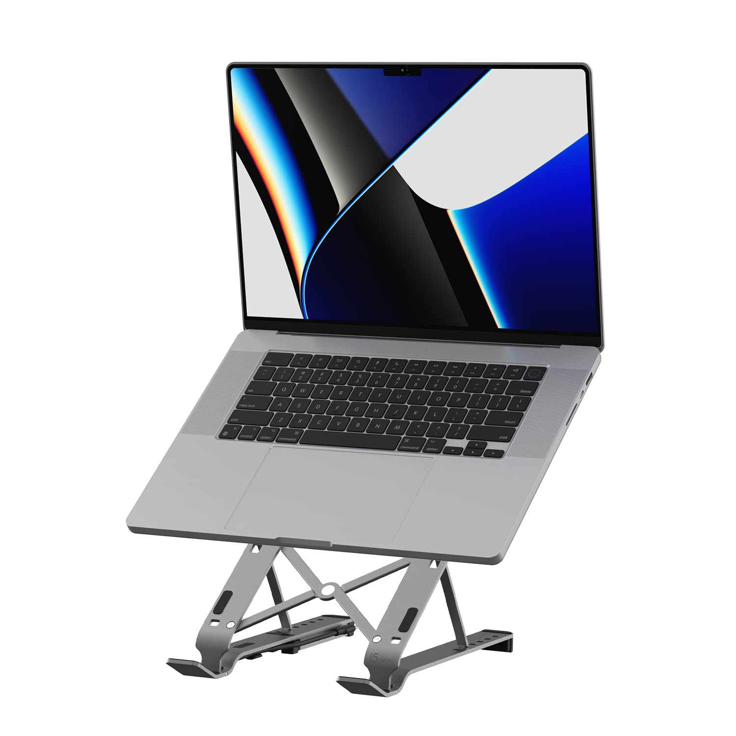 Lightweight Foldable Aluminum Laptop Stand with 4-Port USB Hub - Adjustable Height  