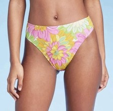 Shade  Shore High Waist Extra High Leg  Cheeky Bikini Bottoms size L 12-14 NEW