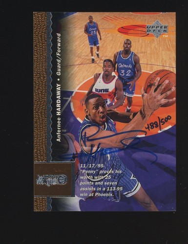 1997 Upper Deck Anfernee Hardaway Orlando Magic AUTO 488/500