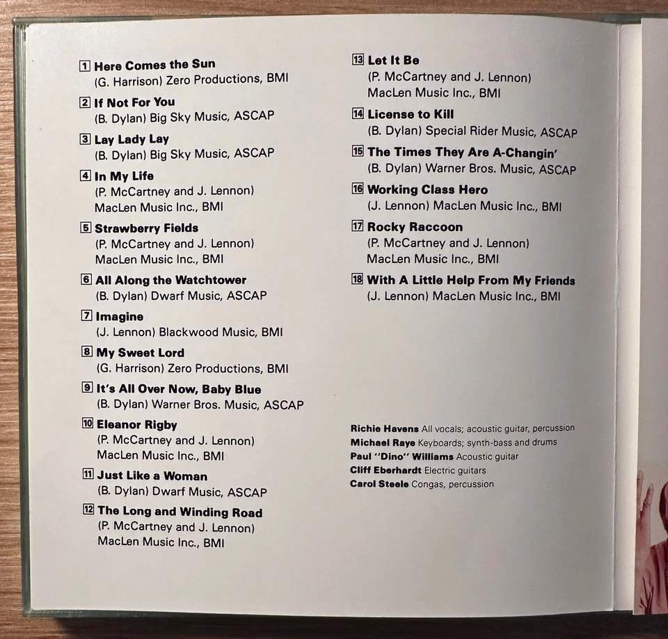 Richie Havens sings Beatles and Dylan, signierte CD! - Bild 3 von 4