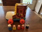 VINTAGE Fisher Price 1970 Pull A Long Lacing Shoe #146 with Original Shape LPs