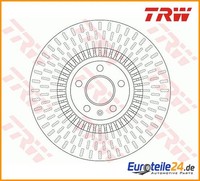2 St. Bremsscheibe Trw DF6216 FüR Audi A6 A6 Avant A8