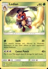 Pokemon Ledian 10/147 Burning Shadows Non-Holo 2 Card Lot