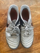 Nike TiempoX Men's TF Astro Turf Football Boots Grey Orange Black Size 8