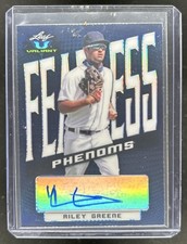 2021 Leaf Valiant Riley Greene Fearless Phenoms Auto Autograph Navy Blue #/75