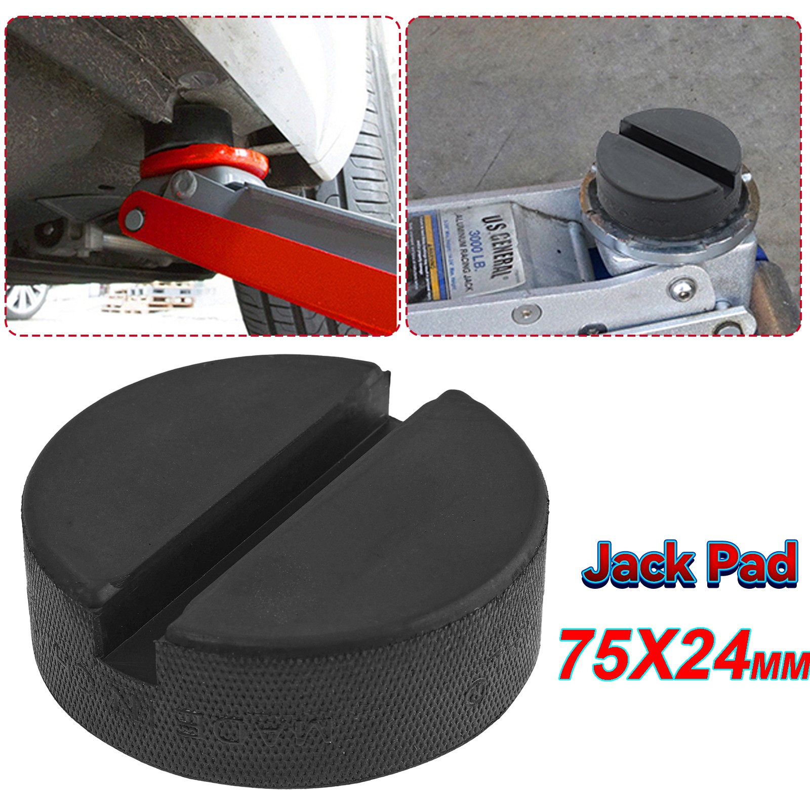 Jack Pad Disk For Jack Stands Slotted Rail Floor Jacking Rubber Car Lift Adapter