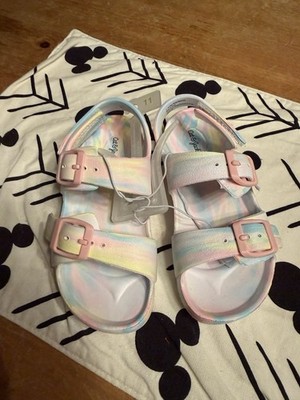 Cat & Jack Ade Kids Purple Pink Marble EVA Buckle Strap Sandals Size 11 NEW