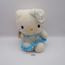 JK58-B JUNK Hello Kitty Sanrio Blue NTT 1999 Angel Plush 7" Toy Doll Japan