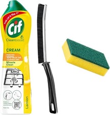 Cif Lemon Cream Cleaner 500ml with Crevice Cleaning Brush & Sponge – Cleaning 34.70 per litre