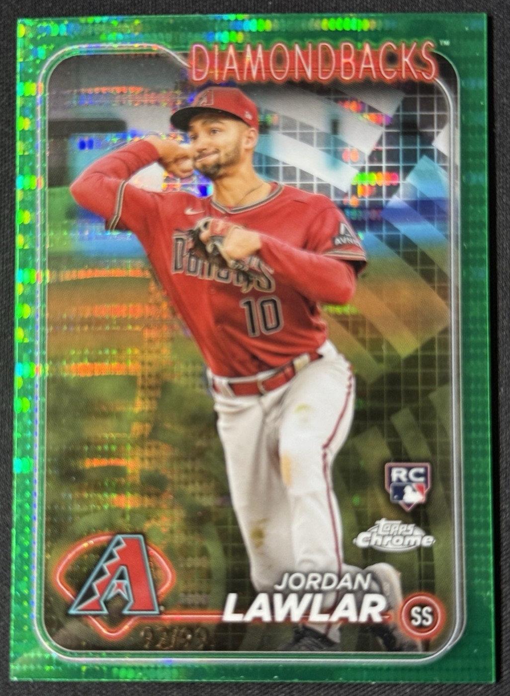 2024 Topps Chrome - Jordan Lawlar #229 Green Sonar Refractor /99 (RC)