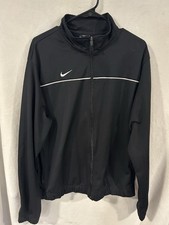 Nike Track Jacket, Warm Up, Mens Size L , Black/White, Full Zip, Pockets