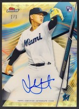 Marketplace image: 2020 Topps Finest Jordan Yamamoto Auto SuperFractor 1/1 RC Marlins LF2