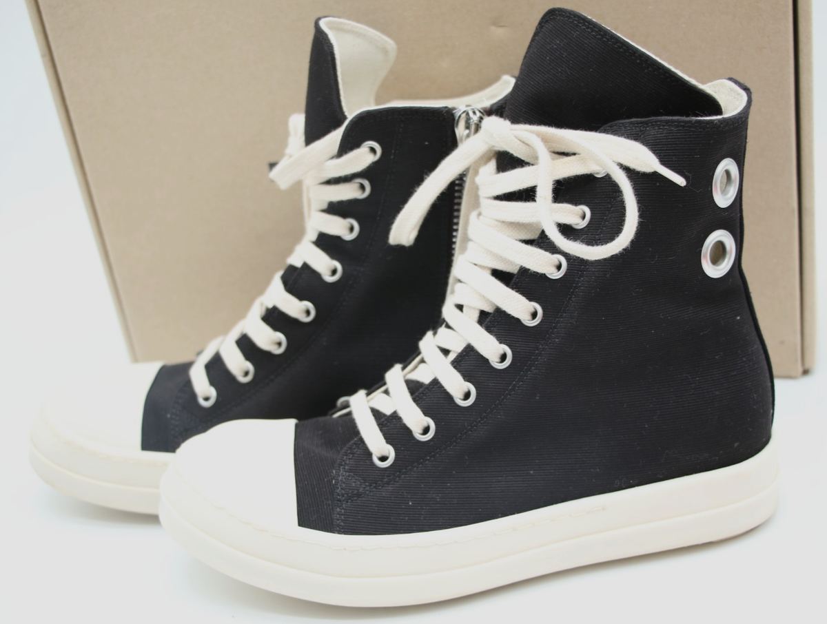Rick Owens Women's DRKSHDW Canvas Ramones High Top Sneakers Size
