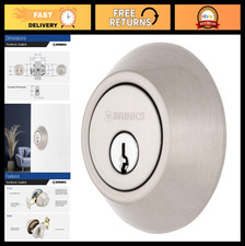 Transitional Single Cylinder Deadbolt Lock - Residential Door Security, Satin Ni