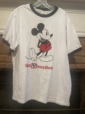 Disney Mickey Mouse Walt Disney World Shirt Mens Large White Ringer Graphic Tee