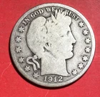 1912S US Barber SILVER Half Dollar "San Francisco" Mint! Old US Coin!