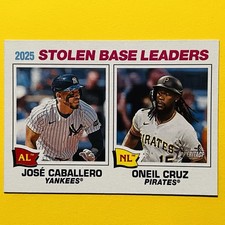 2026 Topps Heritage Stolen Base Leaders #4 Jose Caballero Oneil Cruz Insert