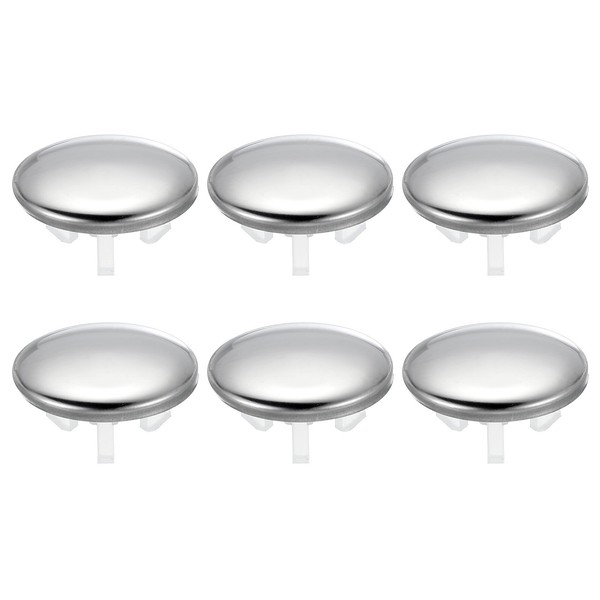 6X ÜBerlaufring FüR Waschbecken, ÜBerlaufring Einlagige Abdeckung, Silberfarben-image