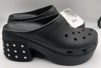 Crocs Siren Womens US 13 Black Rubber Slip-On Studded Block  display picture 3