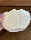 Milk Glass Bowl Small Single Serving Scalloped Edge & Ribbed Side Design Vintage