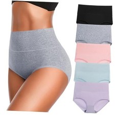 Women's High Waist Cotton Underwear Super 3X-Large-4X-Large Light-5pack