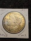 1921 Morgan Silver Dollar.no Mint Mark. High Grade With Some Color Tone