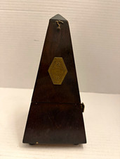 Vintage Wooden Mechanical Analog Metronome De Maelzel made in USA Paris Logo