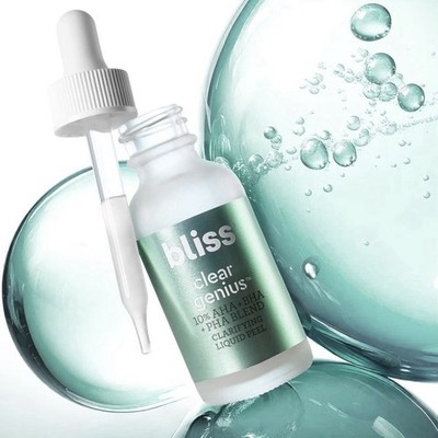 BLISS Clear Genius 10% AHA + BHA + PHA Blend Clarifying Liquid Peel 1 oz ~ NIB