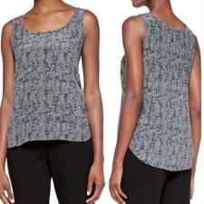 Eileen Fisher Silk Crepe de Chine Tank Top Womens medium Shell Blouse 100 Silk
