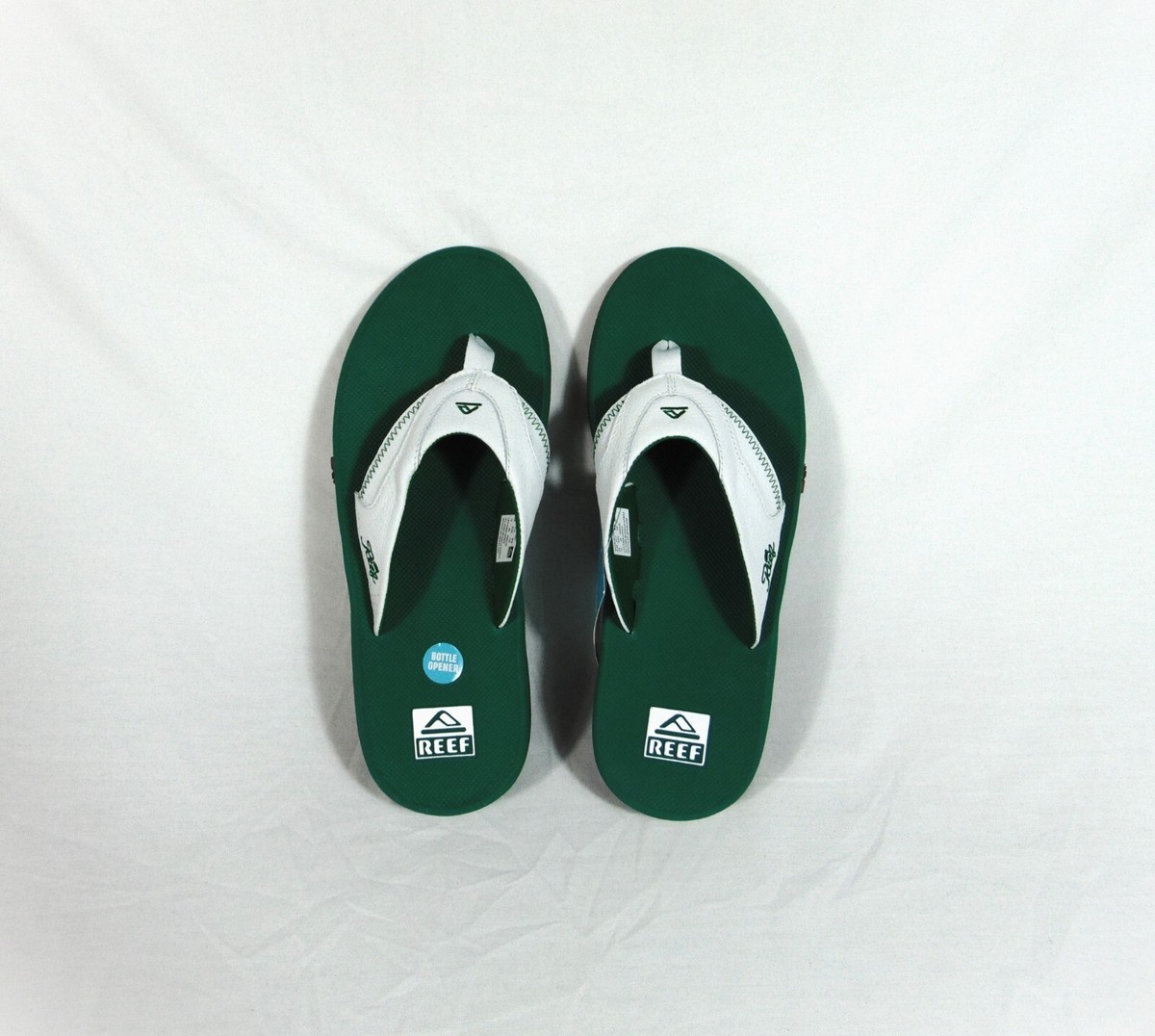 Reef Spackler Spikeless Leather Green Golf Flip Flops Sandals Sz