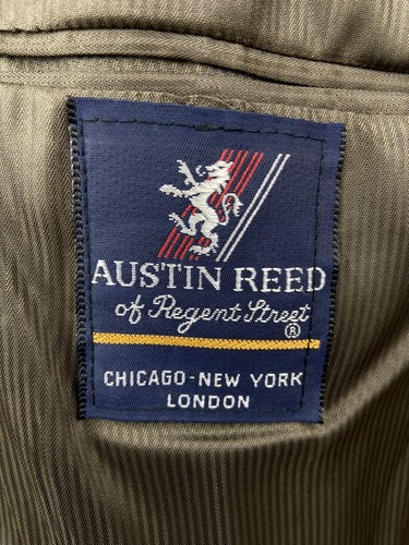 AUSTIN REED Mens 42L Gray Plaid USA Wool 2 Piece Suit With Dress Pants 36x33 - Picture 2 of 13