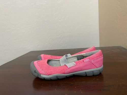 Keen Girls Rivington Mary Jane Sandals Fuchsia Pink Gray Bumper Toe Slip Ons 5 - Picture 3 of 6