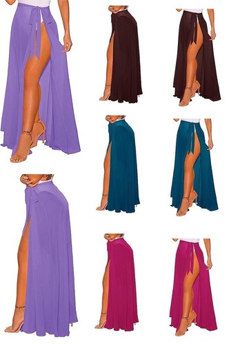 Women's Sarong Wrap Skirt Sheer Bikini Swimsuit Full Length Coverup Summer Beach