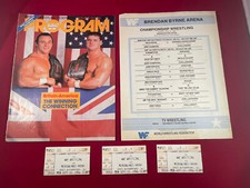 WWF WWE Magazine Program Vol 136 British Bulldog Dynamite Kid Match Card Tickets
