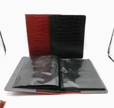 Graphic Image Photo Album Leather Cover Crocodile 7x9  Holds 64 Prints Red