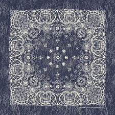 Carolina Creative Bandanna Navy/Natural Rustic Paisley 27" x 27"
