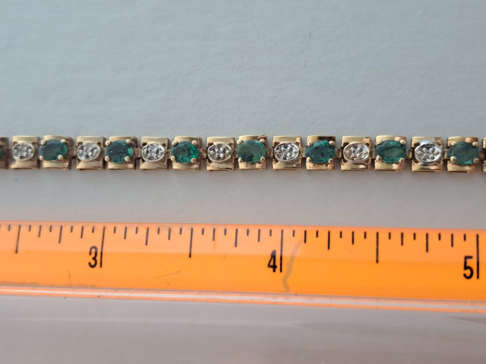 Bracelet-10k Yellow Gold 7.806 gr.-Emerald 2.0 Ct… - image 12