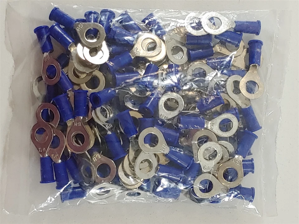 Install Bay 3MBVRT14 3M Ring Terminal Connector Vinyl 16/14 Gauge 1/4 inch-100Pk - Image 2 of 3