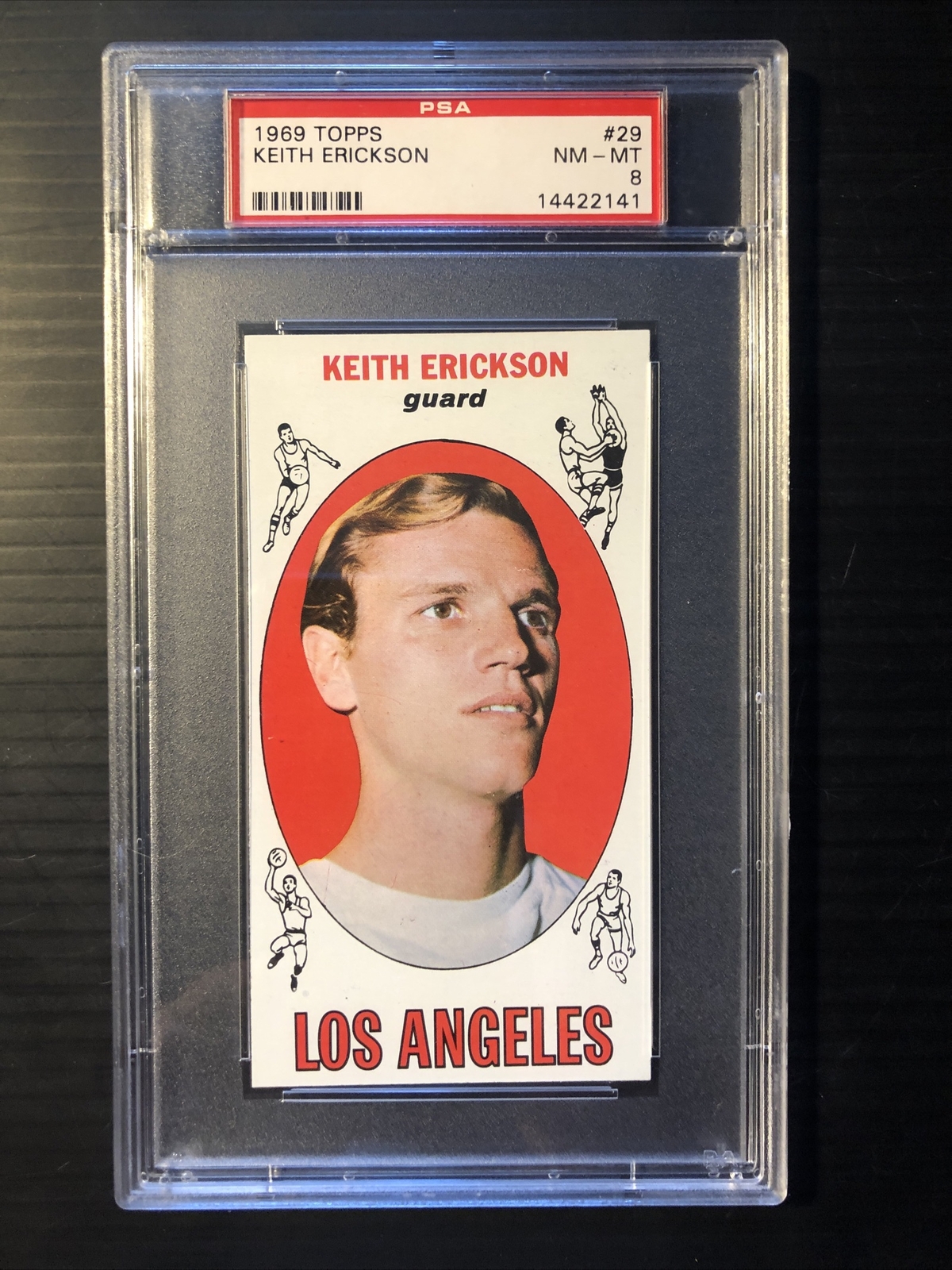 1969 Topps #29 Keith Erickson PSA 8 Los Angeles Lakers Very Clean Set Break