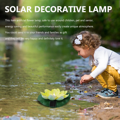 Solar Lotus Flower Light Pool Lamp Solar Powered Lights Waterproof Garden Founta - Picture 7 of 12
