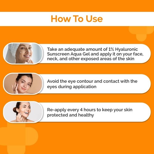The Derma Co 1% Hyaluronic Sunscreen Aqua Gel SPF 50 PA++++ I For Oily, Dry, Acn - Picture 2 of 5