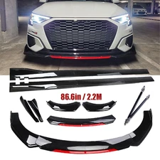 Front Bumper Lip Splitter Spoiler Side Skirt For Audi A3 A4 A5 S4 TT Body Kit