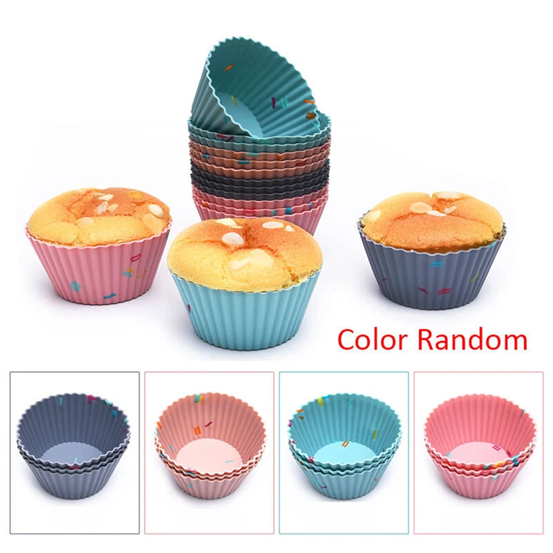 6pcs/set Silicone Cake Mold, Round Muffin Cupcake Baking Molds