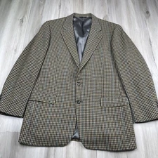 Walter Morton Clothes Sport Coat Blazer Jacket Houndstooth Cashmere Size 42 Long
