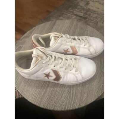Converse EV3 OX 162868C Womens 9.5 White Rose Gold Skater Fashion Sneakers Shoes