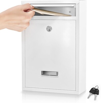 STNFAREBI Mailbox Wall Mounted, Key Lock Mail Boxes, 3.3'' D x 8.5'' W x 12.6'' H