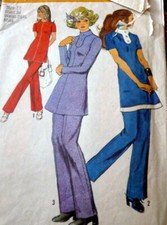 LOVELY VTG 1970s TUNIC PANTS Sewing Pattern 12/34